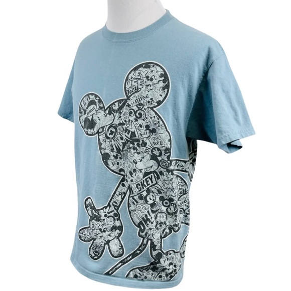 Disneyland Walt Disney Mickey Mouse Hanes Blue Short Sleeve T Shirt size Medium - Picture 2 of 8